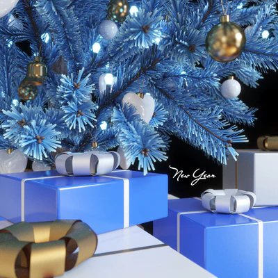 Fir-tree artificial New Year's blue — Ver 2