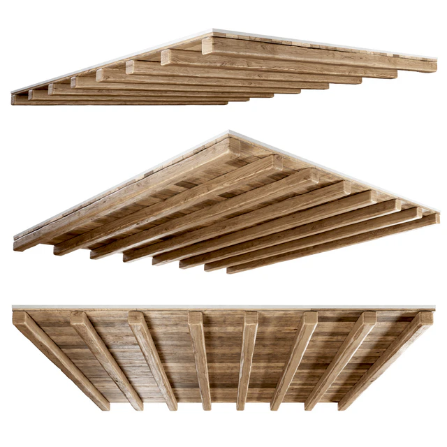 Wooden pitched ceiling  / Деревянный скатный потолок — Скачать