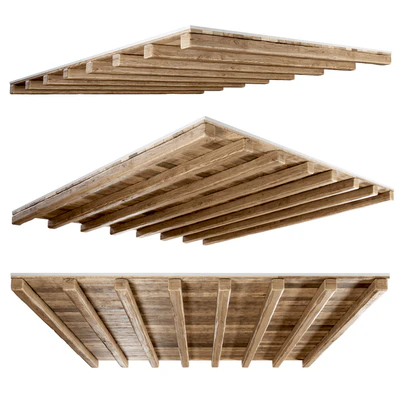 Wooden pitched ceiling  / Деревянный скатный потолок — Вид 5