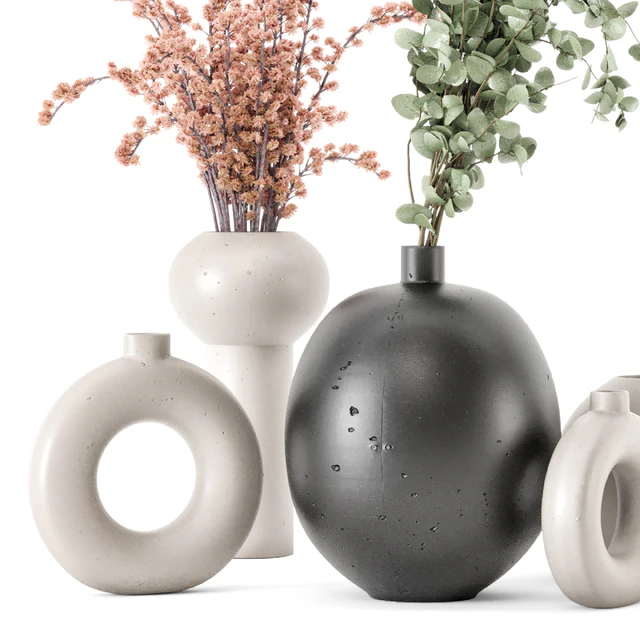 Plants Bouquet Handmade Stone Pot 2530 — Descargar