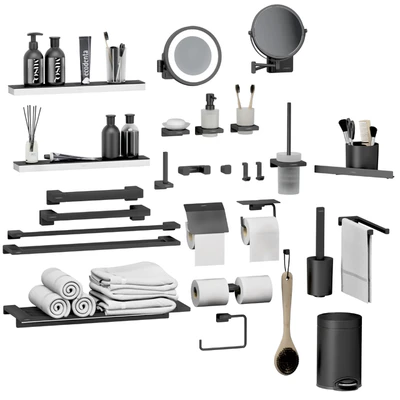 Hansgrohe set of bathroom accessories and decor — Ver 1