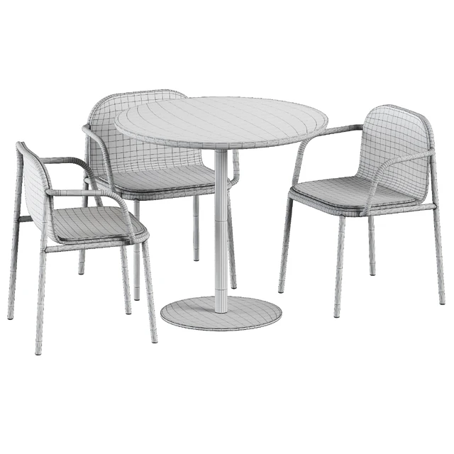 Easy Mix and Fix Table 630 by Ton & Upholstered Shell Armrest Chair by Annud — Descargar