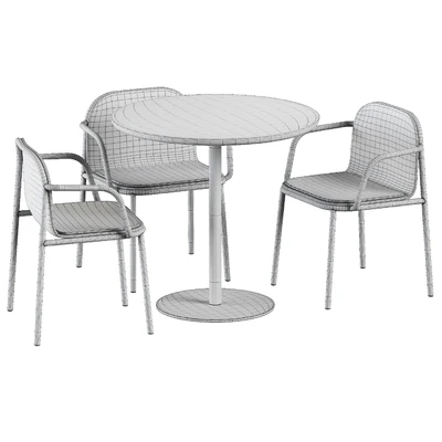 Easy Mix and Fix Table 630 by Ton & Upholstered Shell Armrest Chair by Annud — Ver 5