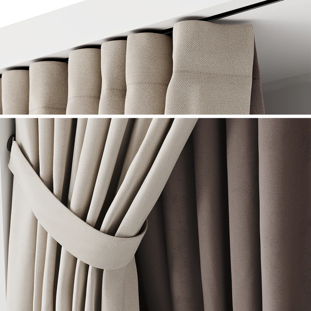Double bath curtain on ceiling cornice — Descargar