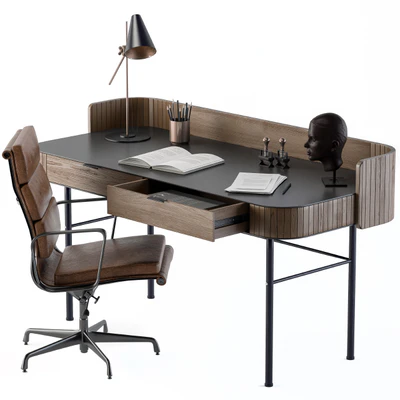 Vintage Wooden Office Desk — Ver 1