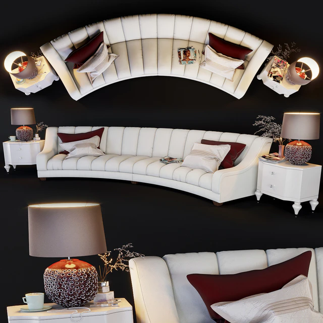 Flair Edition Contemporary Curved Sofa — Descargar