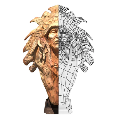 Sculpture Native American Indian — Ver 3