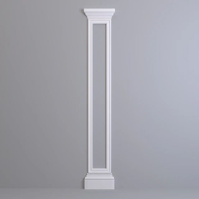 Пилястра Европласт. Капитель: 1.21.005, Молдинг: 1.51.307, База: 1.23.500 — Скачать