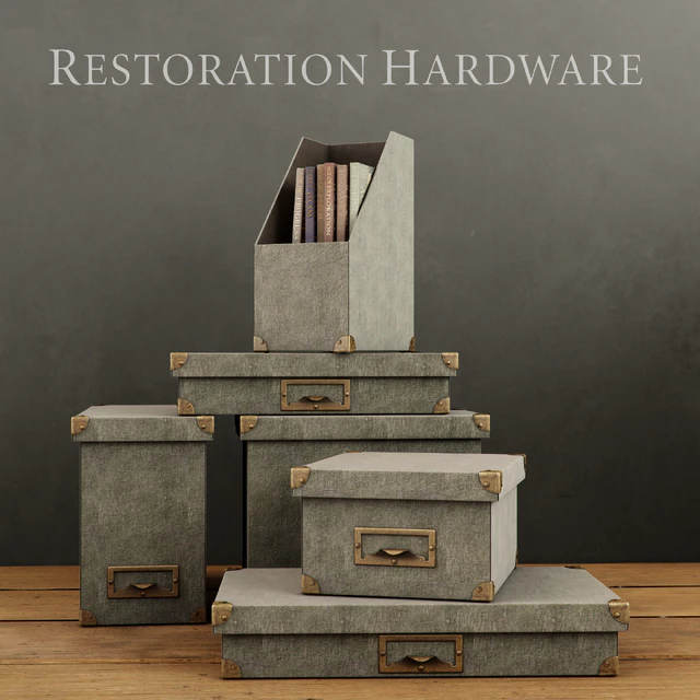 RH / LINEN OFFICE STORAGE ACCESSORIES FOG — Descargar