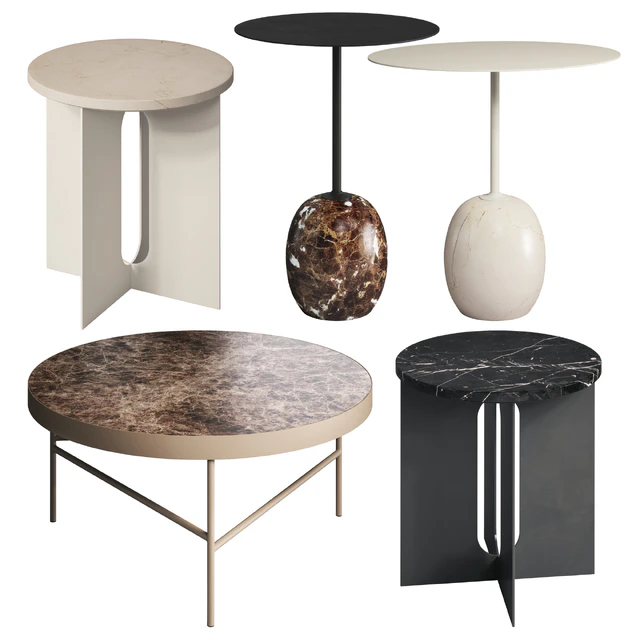 Marble Side Tables Set 1 — Descargar