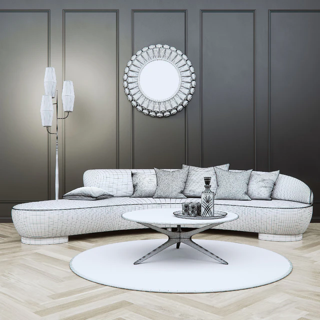 Vladimir KAGAN Free Form Curved Sofa — Скачать