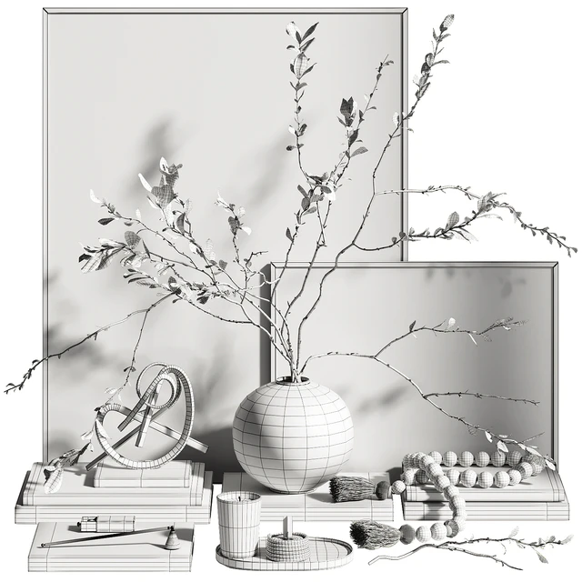 Decorative set with branches in a vase ch4 — Descargar