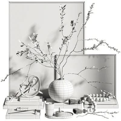 Decorative set with branches in a vase ch4 — Ver 5