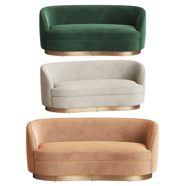 Tropez Velvet Petite Sofa — Скачать