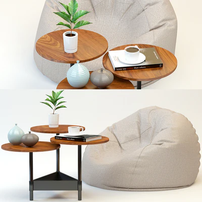 Coffee table and poof — Ver 1