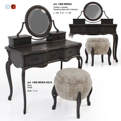 Giorgiocasa - Valpolicella - dressing table + pouf — Ver 1