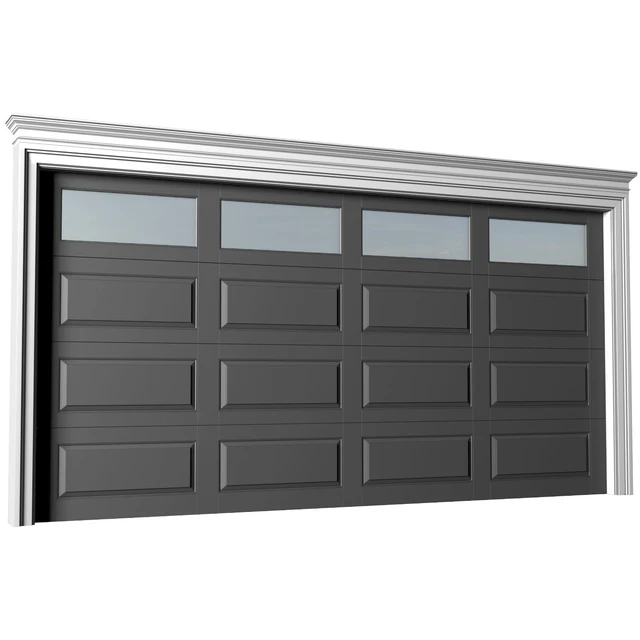 Automatic Garage Doors in classic style.Garage Doors.Traditional Automatic Wood Garage Doors.Entrance modern Gates — Descargar
