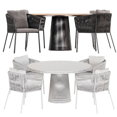 Porto Dining Chair by burkedecor and Grid table by solpuri — Ver 3