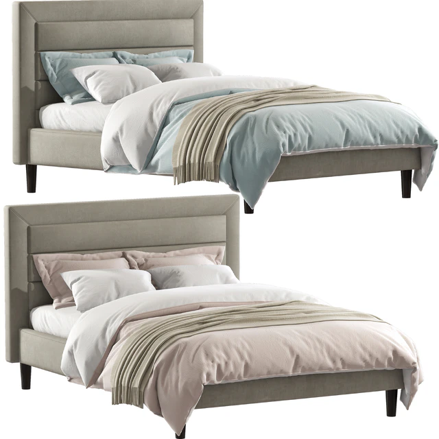 Mehta Tufted Upholstered Platform Bed — Descargar