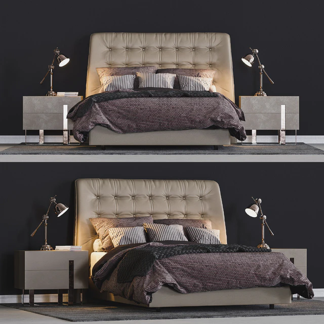 Modrest Codex Mid-Century Grey Leatherette Bed — Скачать