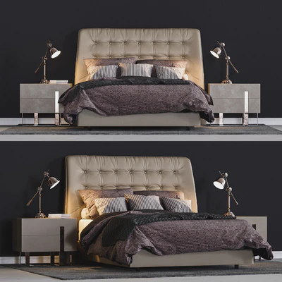 Modrest Codex Mid-Century Grey Leatherette Bed — Вид 1