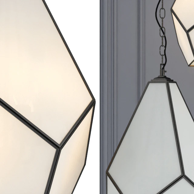 Chandelier GEOMETRY GLASS LIGHT PENDANT MILK 4 — Descargar