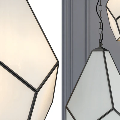 Chandelier GEOMETRY GLASS LIGHT PENDANT MILK 4 — Ver 3