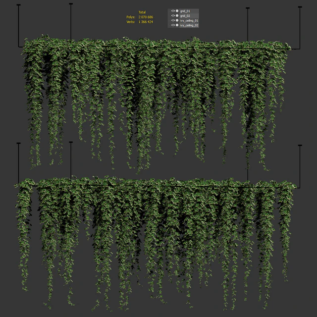 Ivy hanging from the ceiling. 2 models — Descargar