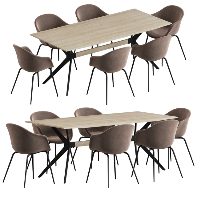 La forma table Amethyst Gubi Bat dining set — Download