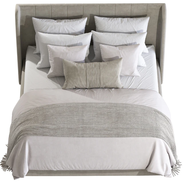 Double bed Upholstered headboard Paradise blue No. 183 — Descargar