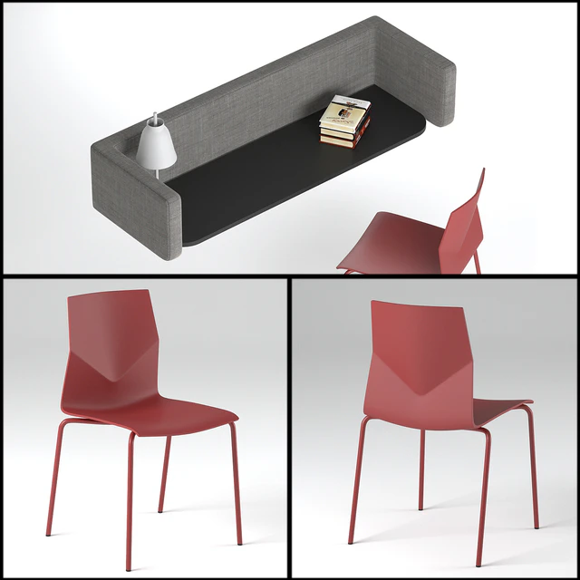 Desk and chair FourUs Wall Pod — Descargar