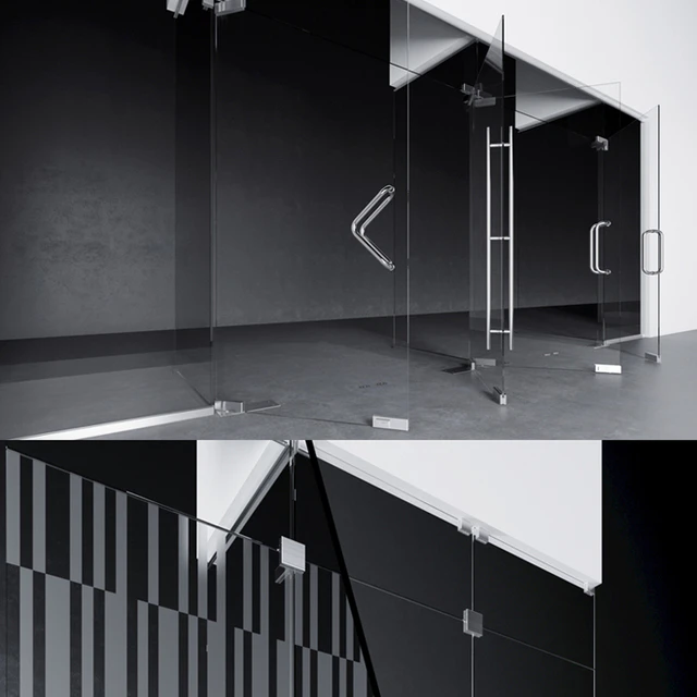 Распашные маятниковые стеклянные двери для офиса и дома 3   corona - vray — Скачать