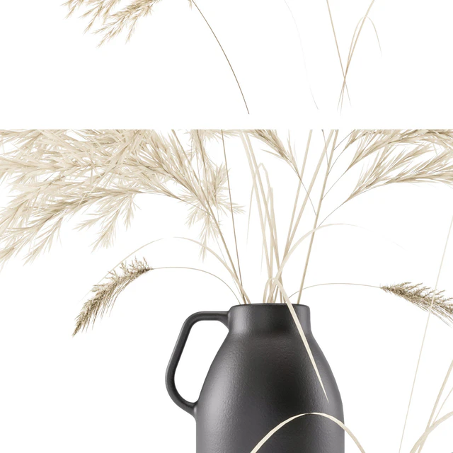 Vases set by H & M with pampas grass — Descargar