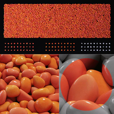 Gravel low decorative orange n2 / Gravel decorative orange No. 2 — Ver 1