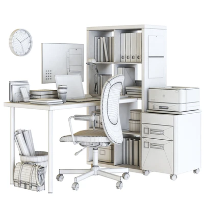 IKEA KALLAX office workplace with FLINTAN chair — Ver 3