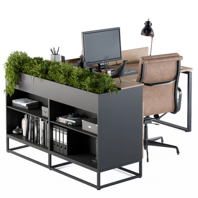 Office Desk L Set — Ver 4