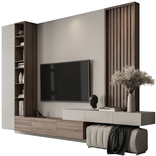 TV Wall Wood and Concrete - Set 112 — Скачать