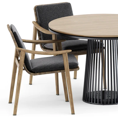 Fynn Outdoor chair by Minotti and Grid table by solpuri — Вид 4