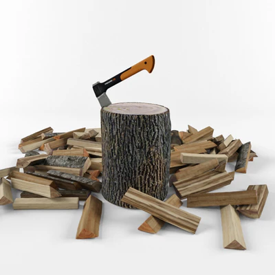 Топор FISKARS X7 и дрова — Вид 1