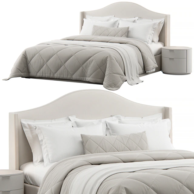 Winged Headboard Bed — Descargar