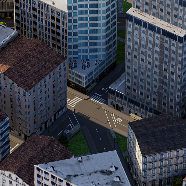 Low poly model of a city block — Descargar