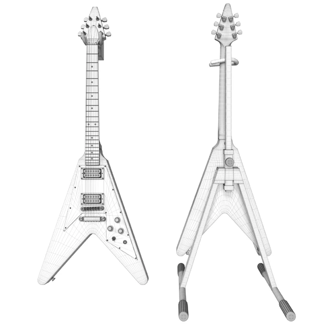 Электрогитара Gibson Epiphone Flying V style black and beige — Скачать