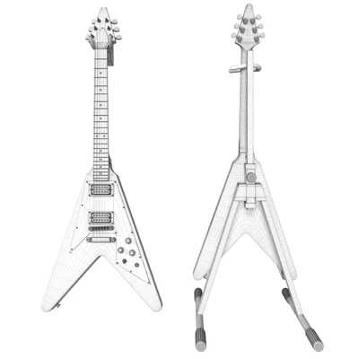 Электрогитара Gibson Epiphone Flying V style black and beige — Вид 5
