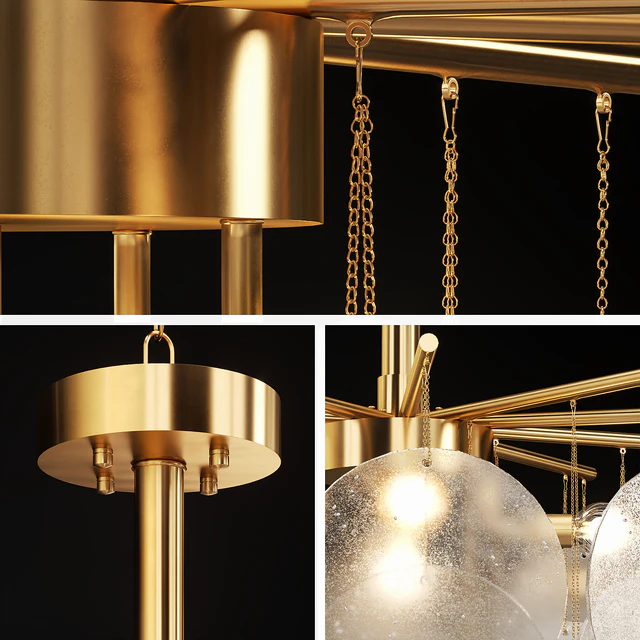 Chandelier with hanging glass plates FROST B — Descargar