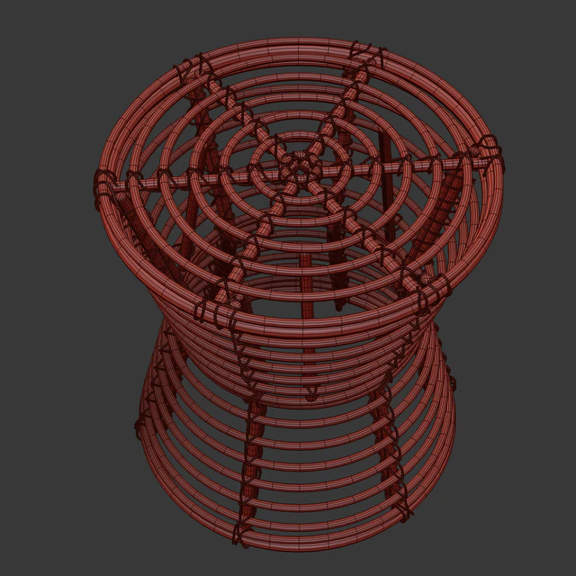 Wicker coffe table / Rattan stool — Descargar
