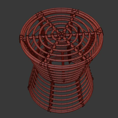Wicker coffe table / Rattan stool — Ver 3