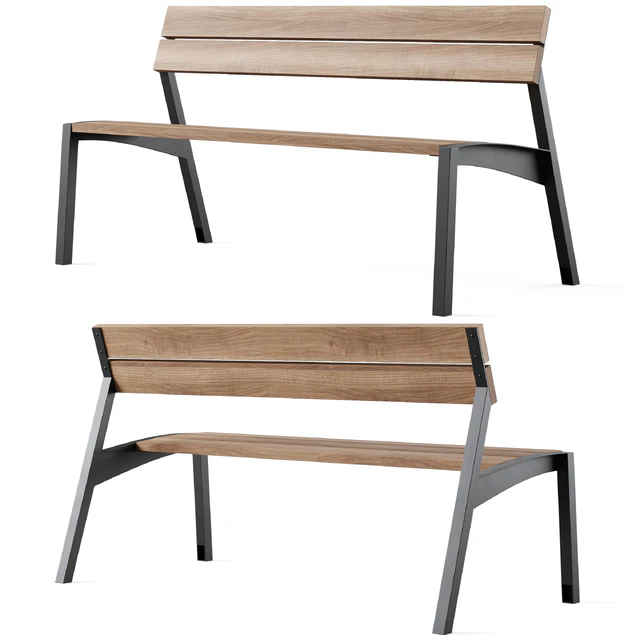 Vera Park Benches with litter bin Crystal by mmcite — Descargar