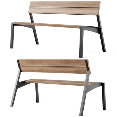 Vera Park Benches with litter bin Crystal by mmcite — Ver 5