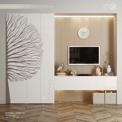IKEA storage system with TV zone — Вид 1