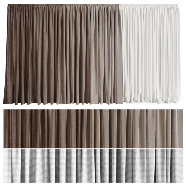 Curtain in four shades with tulle — Descargar